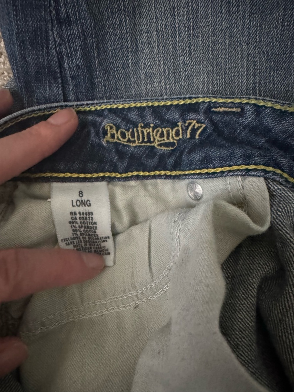 American Eagle Boyfriend 77 Jeans Women 8 Long Light Wash Bootcut - Picture 5 of 5